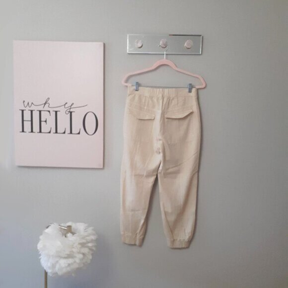 NWT Serra creme brulee butter elastic waist cotton blend pants S - Picture 4 of 8